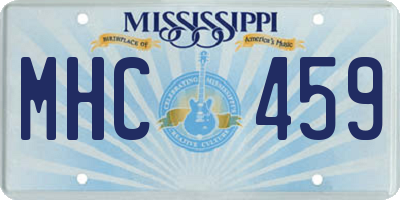MS license plate MHC459