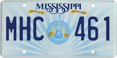 MS license plate MHC461