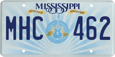 MS license plate MHC462