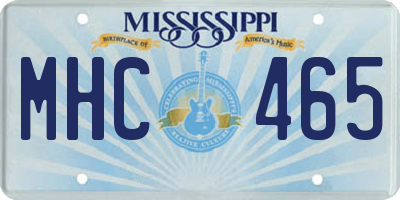 MS license plate MHC465
