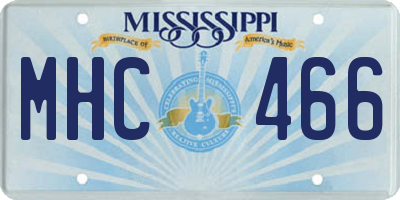 MS license plate MHC466