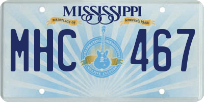 MS license plate MHC467