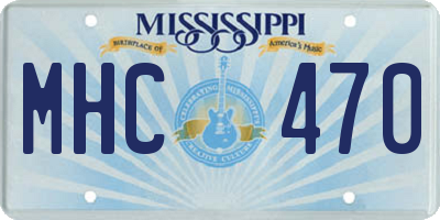 MS license plate MHC470