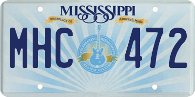 MS license plate MHC472