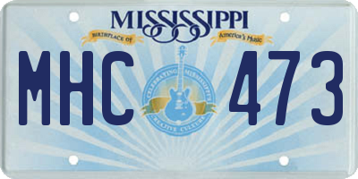 MS license plate MHC473