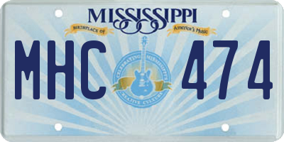 MS license plate MHC474
