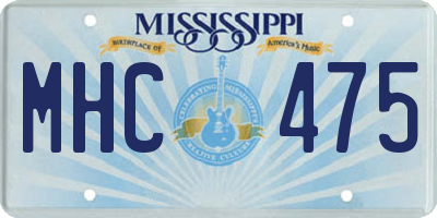 MS license plate MHC475