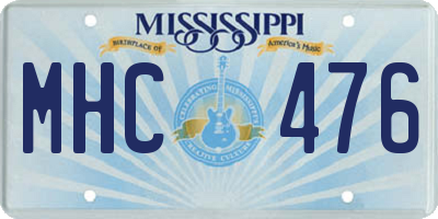 MS license plate MHC476