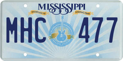 MS license plate MHC477