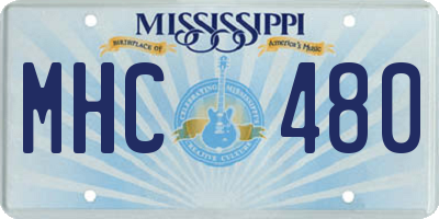 MS license plate MHC480