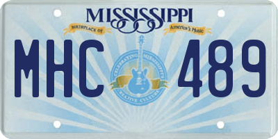MS license plate MHC489