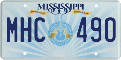 MS license plate MHC490
