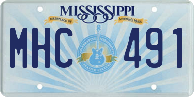MS license plate MHC491