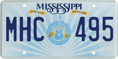 MS license plate MHC495