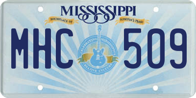 MS license plate MHC509