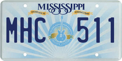 MS license plate MHC511