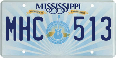 MS license plate MHC513