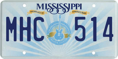 MS license plate MHC514