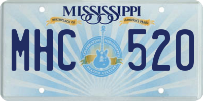 MS license plate MHC520