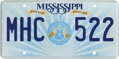 MS license plate MHC522