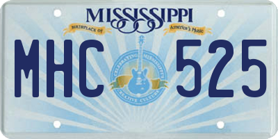 MS license plate MHC525