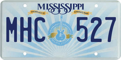 MS license plate MHC527