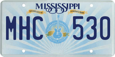 MS license plate MHC530