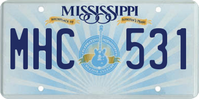 MS license plate MHC531