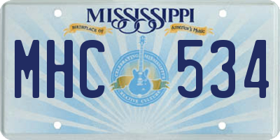 MS license plate MHC534