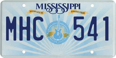 MS license plate MHC541