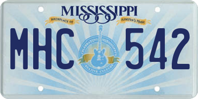 MS license plate MHC542