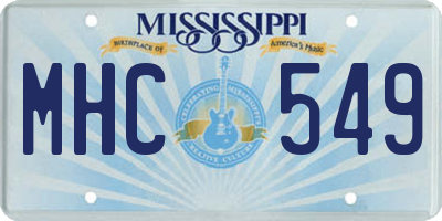 MS license plate MHC549