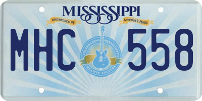 MS license plate MHC558