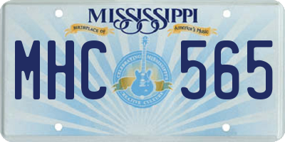 MS license plate MHC565