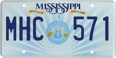 MS license plate MHC571