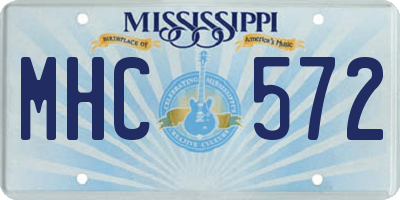 MS license plate MHC572