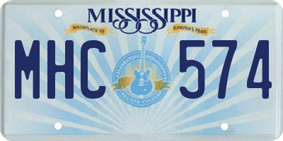 MS license plate MHC574