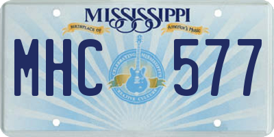 MS license plate MHC577