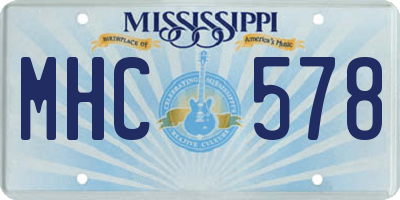 MS license plate MHC578