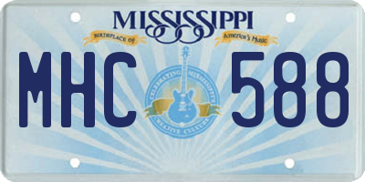 MS license plate MHC588
