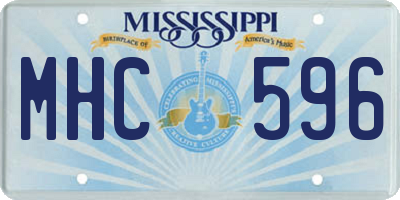 MS license plate MHC596