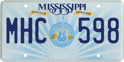 MS license plate MHC598