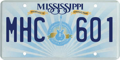 MS license plate MHC601