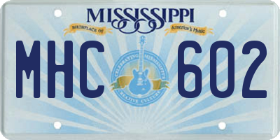MS license plate MHC602