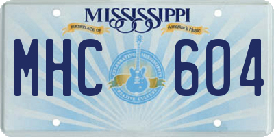 MS license plate MHC604