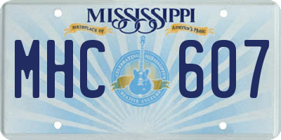 MS license plate MHC607