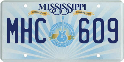 MS license plate MHC609