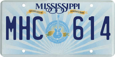 MS license plate MHC614