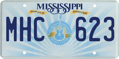 MS license plate MHC623