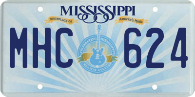 MS license plate MHC624